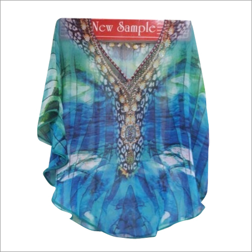 Designer Digital Printed Embellished Poncho